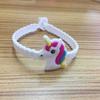 5 Stück Cartoon-Einhorn-PVC-Armbänder für Kinder, Geschenke, niedliche verstellbare Armbänder