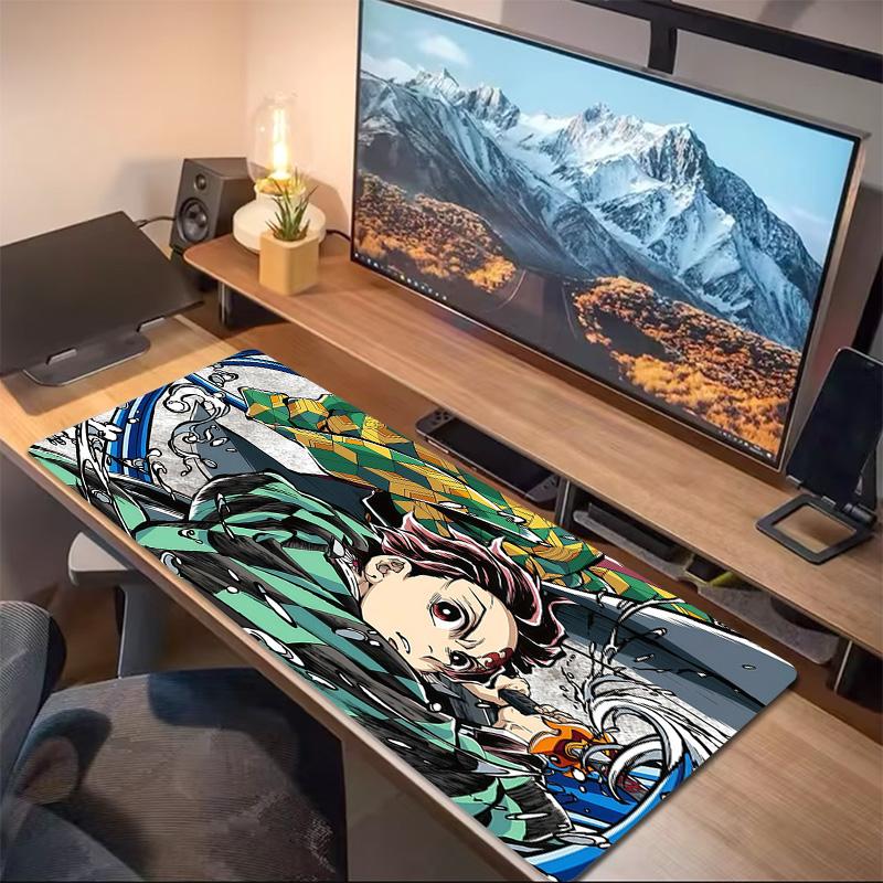 Demon Slayer Print Cushion Non-slip Laptop Tablet Big Mousepad XXL Mat Mini PC Playmat With Lock edge