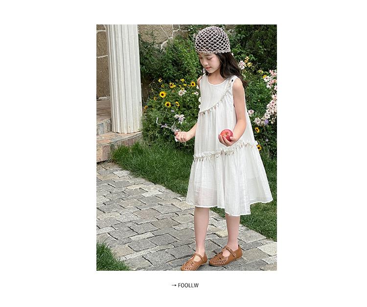 Girls' Summer Dress 2026 New Style Little Girls' Summer Princess Dress Big Children's Sleeveless Beach Dress Children's Dress