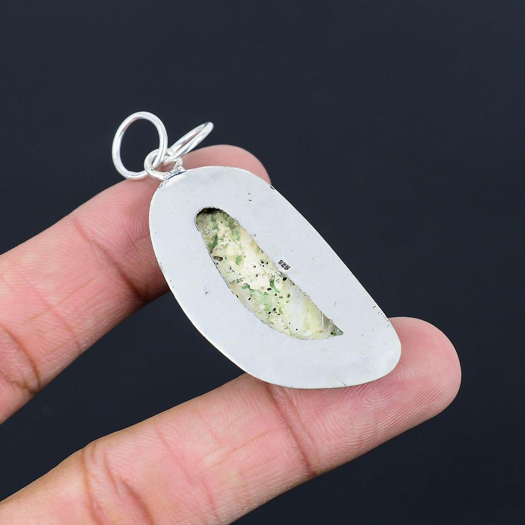 Marquise Abalone Shell Stone Sister Bezel Ethnic Trendy Pendant Sterling Silver