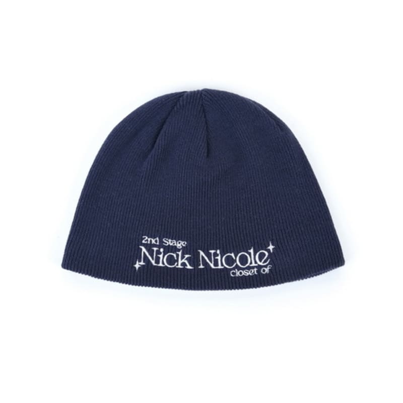 NICK&NICOLE BLINK LOGO LETTERING BEANIE_IVORY