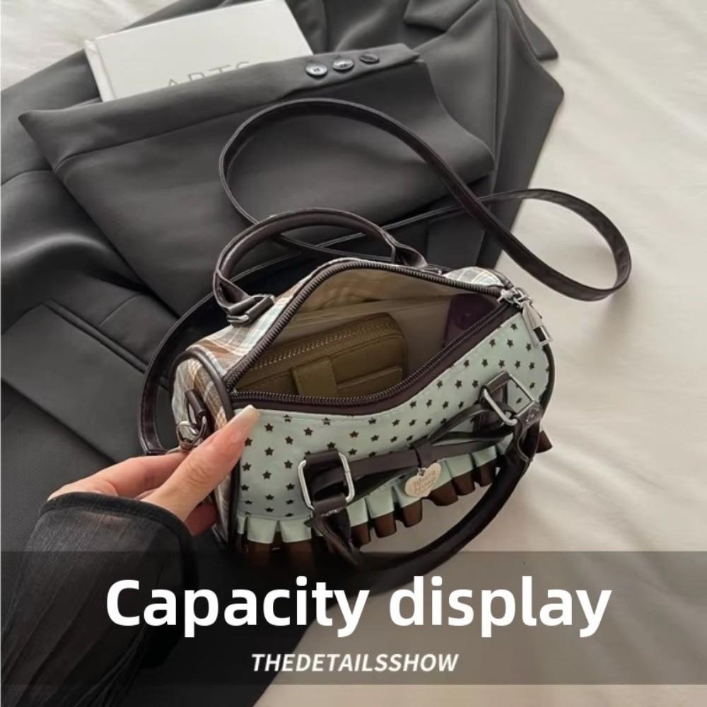 Sweet Bow Crossbody Pillow Bags Vintage Plaid Lightweight Portable Ladies Shoulder Bag Versatile Women Handbag Purse Girls Gift