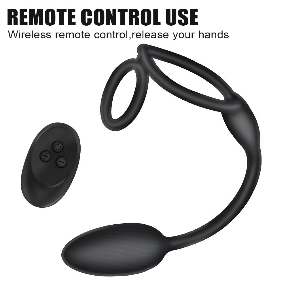 10 režimů Anální vibrátor Masážní přístroj prostaty Oddálení ejakulace Sexuální hračky pro muže Produkty pro páry pro dospělé Bezdrátový dálkový prsten na penis Dvojitý erekční prsten