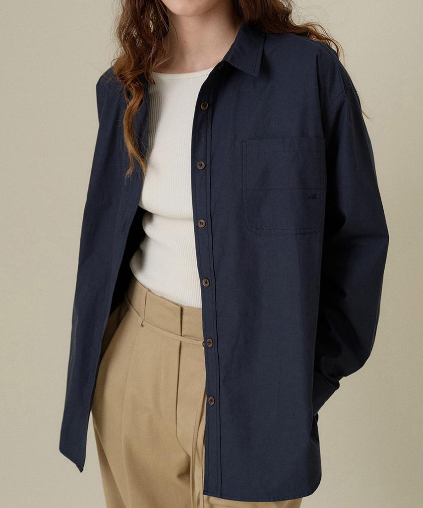 MANGO MANY PLEASE Duono Cotton Shirt_Navy