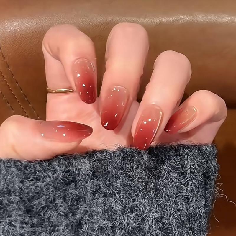 Noste nehty Advanced Kočičí oko Kamínky Francouzská Ručně dělaná Manikúra Nehtová fólie Spice Girl Čistá Touha Umělé nehty