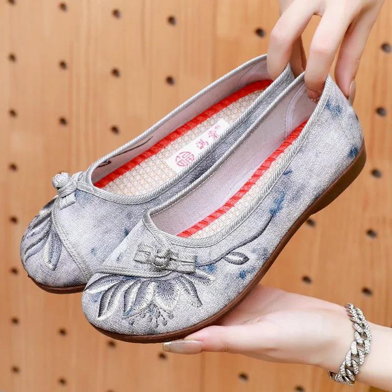 lady casual leisure grey comfort spring slip on flat loafers women summer anti skid street elegant flat shoes zapatos ga607