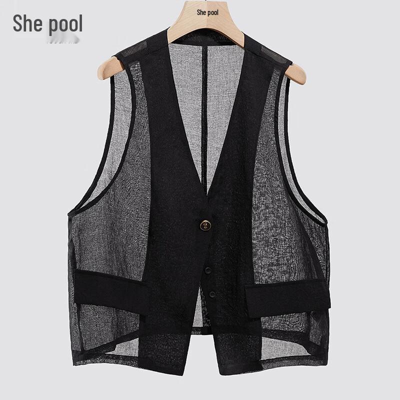 Женский модный свободный короткий жилет с V-образным вырезом XL