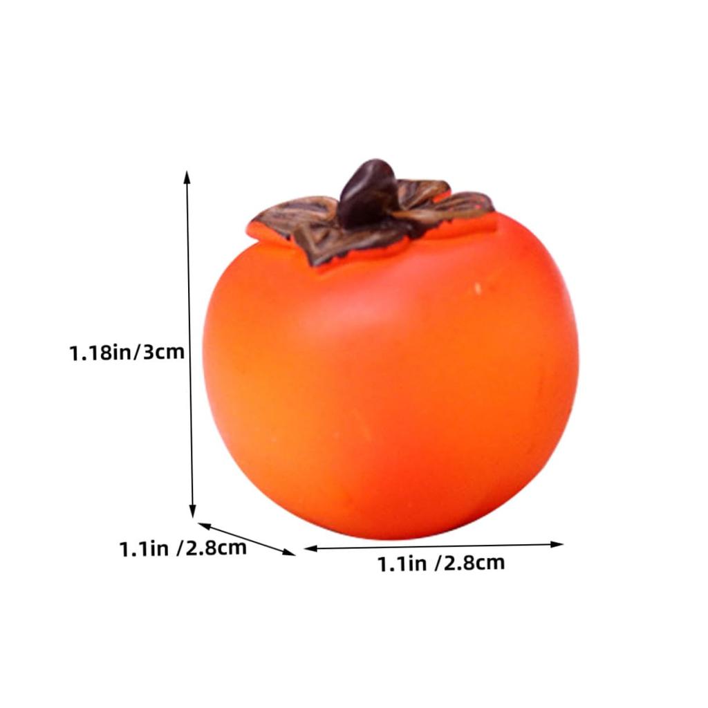 KALLORY Miniature Persimmons, Set of 6, Food Samples, Fruit Models, Fake Food, Dollhouse Parts, Crafts, DIY, Photography Accessories, Figurines,