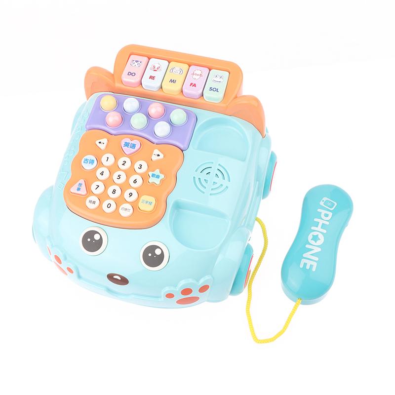 1 Set Creative Fun Simulation Landline Baby Puzzle Music Story Pull Line Phone Car Toy Children Early Learning Phone Car Toys