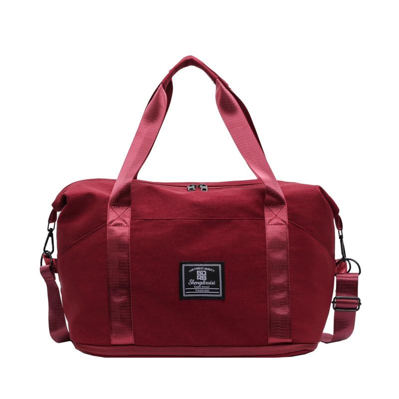 New storage short-distance travel bag, simple leisure sports fitness bag, women's large-capacity expandable student luggage bag