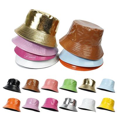 Travel PU Leather Climbing Cotton Fisherman Hat Sun Hat Fishing Hat Bucket Hat