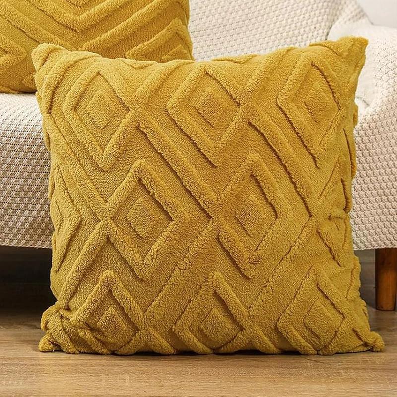 

1pc Soft Velvet Diamond Cut Flower Pillow Cover Cushion Cover Soft Square Rectangular Pillow Cover Solid Stripes Home decor 45CM 40x40CM