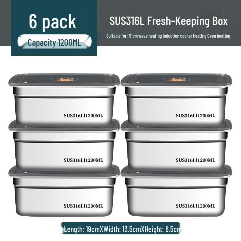 

Tianyajing 316 Stainless Steel Square Food Storage Box with Lid