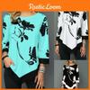 Cozy And Ultra-soft Ladies Long Sleeve Casual Loose T-shirt Floral Print