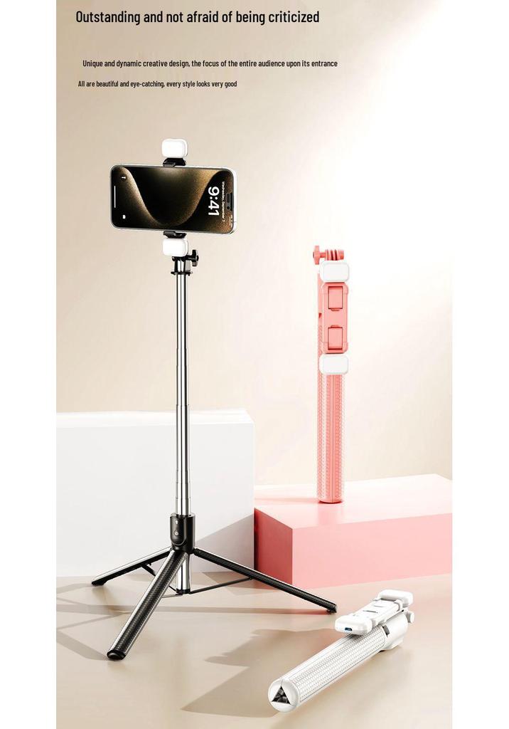 Bluetooth Selfie Stick & Tripod: Extendable Phone Holder for Live Streaming & Photography.