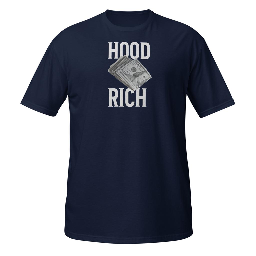 2025 Summer Hood Rich HipHop Black Culture ShortSleeve Unisex Rapper Clothing 100 Pure Cotton Printed Leisure Tshirts Y2k