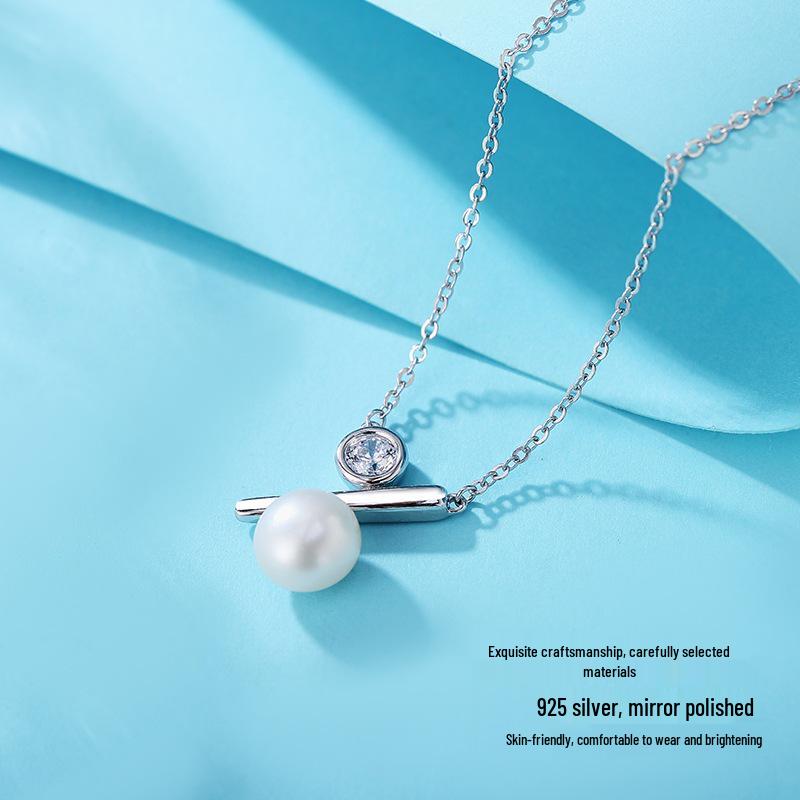 Freshwater Pearl Necklace for Women - S925 Sterling Silver, Niche Design, Clavicle Chain