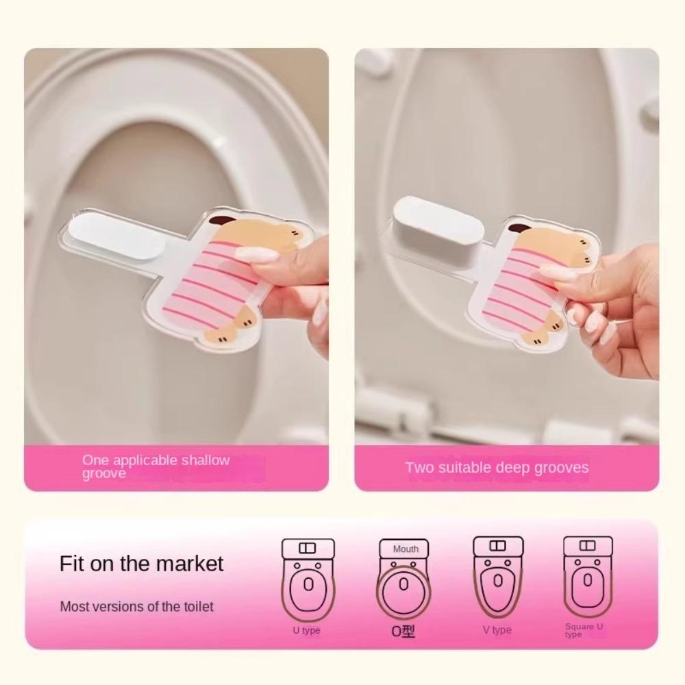 No-Touch Sausage Dog Toilet Lid Holder Acrylic Toilet Lifting Device Toilet Lid Opener  Travel