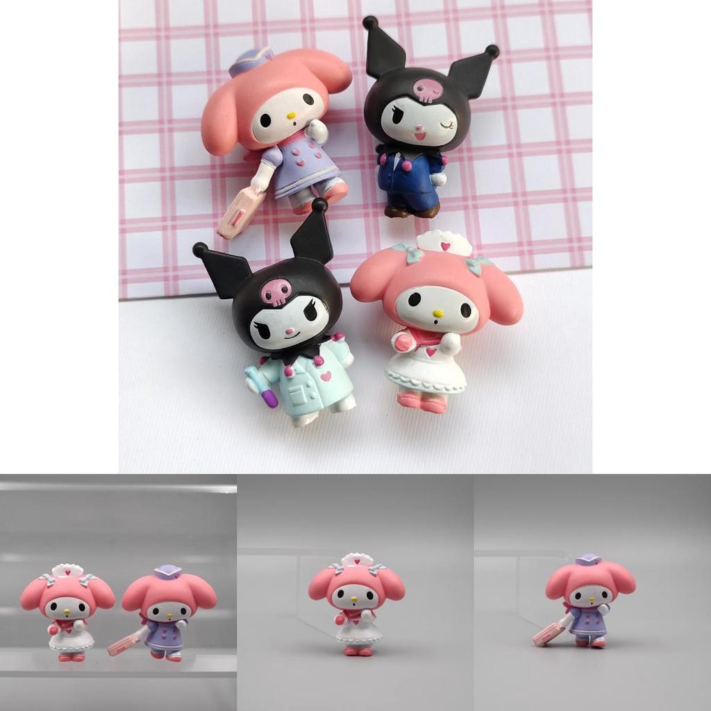 Adorable 4pcs Kuromi My Melody Figures For Cake Decorating And Room Decoration