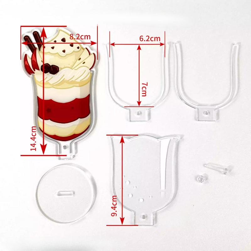 Creative Fruits Buffy Cup Acrylic Badge Ornaments Girls Room Desktop Decor Japan Style Anime Character Badges Display 2025 New