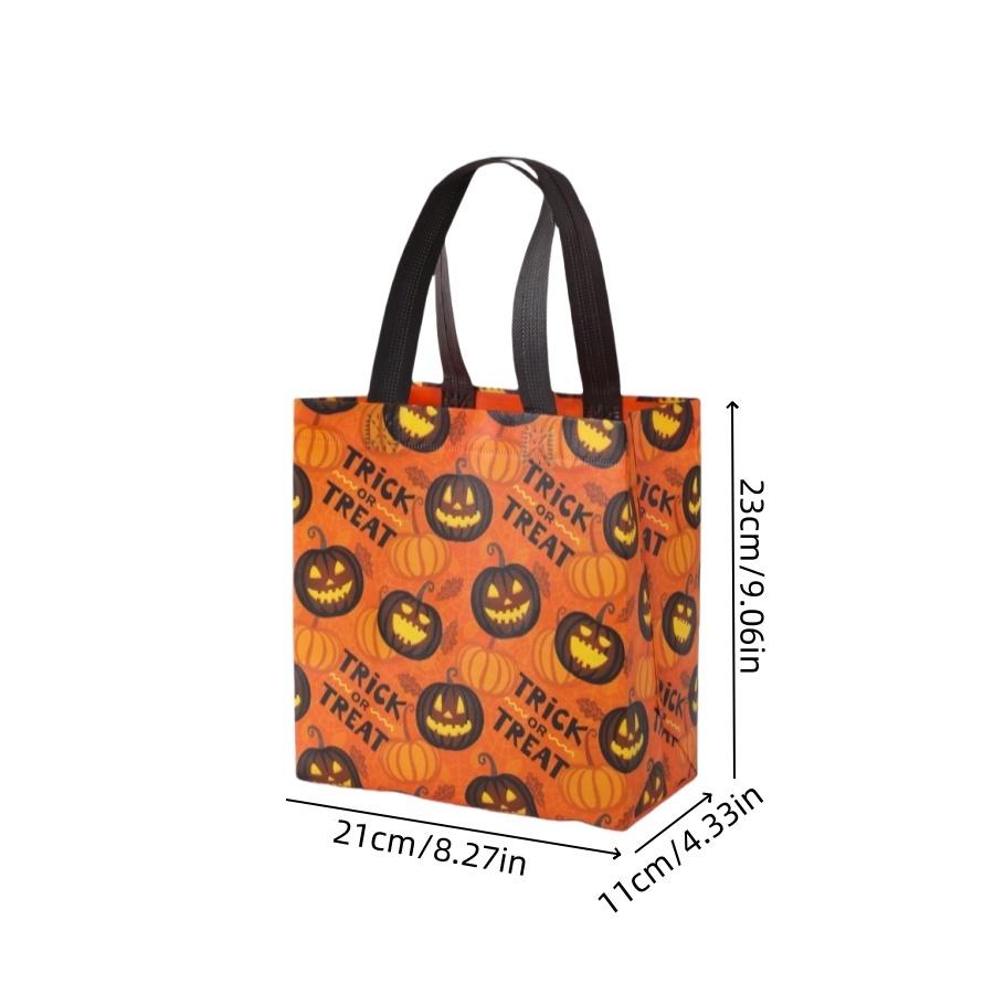 1/2pcsHalloween Gift Bag Pumpkin Tote Bag Party Candy Bag Foldable Non-Woven Shopping Bag Chocolate Snack Storage Bag