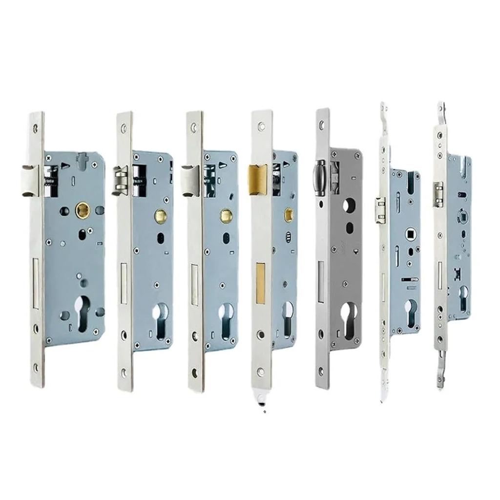 Single & Multipoint Aluminum Alloy Indoor Wooden Door Lock Body Lockset Accessories, Cylinder Lock & Aluminum Alloy Door 1Pcs(8535 Single Point)
