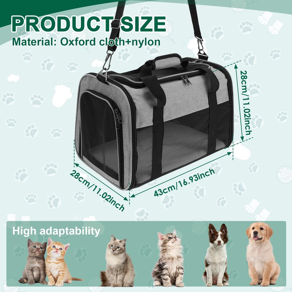 Portable Pet Carrier Bag Oxford Cloth Breathable Cat Carrier Bag with Shoulder Strap Pet Supplies Cat Carrier Handbag for Travel