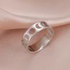 Minimalist Hollow Moon Phase Pattern Matching Couple Rings Closed Band
