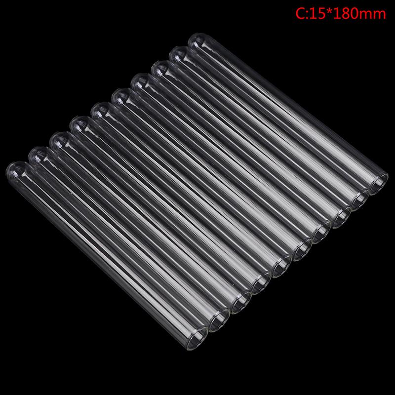 10Pcs/Lot Transparent Pyrex Glass Blowing Tubes  Long Thick Wall Test Tube