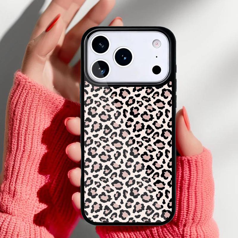 Leopard Print Phone Case for iPhone 17 16 15 14 13 Pro Max Back Cover for 12 11 Pro Coque