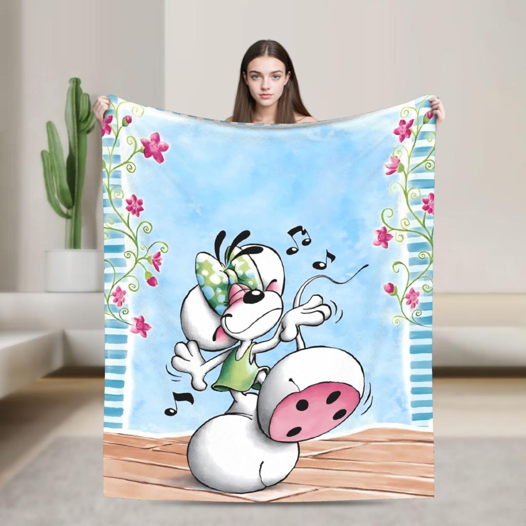 Diddl Cartoon Red LOVE Blankets Quality Soft  Throw Blanket Winter Travel Couch Bed Comfortable Bedspread