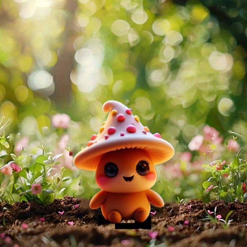 Acrylic Garden Floor Plug Cartoon Creative Mushroom Statue Sculptures Multifunctional Waterproof Mushroom Figurine
