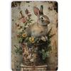 Metal Poster Easter Bunny Vintage 8x12 Inch Wall Art for Kitchen