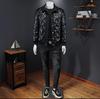 2024 Winter European Style Men's Casual Lapel PU Leather Down Jacket