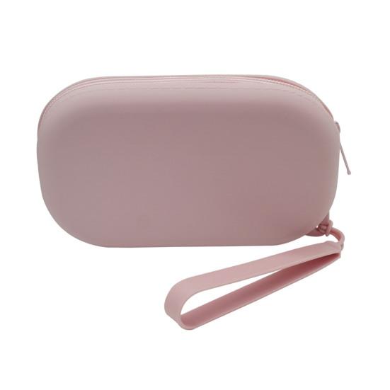 

Овальна силіконова косметичка Водонепроникна Портативна сумка для зберігання На блискавці Дорожня косметичка для туалетного приладдя Помад Ключів Прикрас рожевий