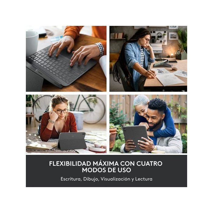 Etui clavier - Logitech - 920-011439 - iPad 10e génération - Qwerty espagnol - Gris