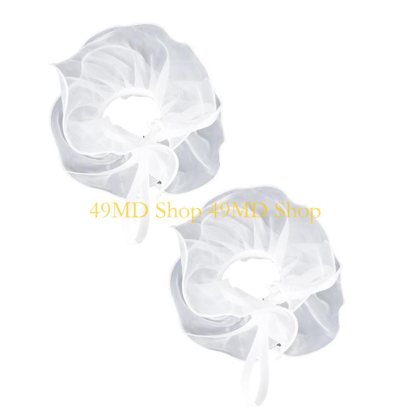 49MD Tie Collar Cosplay Ruffled Elizabethan Wrist Cuffs Medieval Cosplay Drama Play Decorative Shirt Dress Collar
