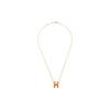 Hermes Pop H Series Pendant Vibrant Orange Necklace Women Necklace Gold H147991F-02