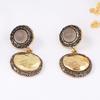 Fashion Metal Button Dangle Earrings ZAA New Classic Vintage Earrings Women's Party Jewelry Accessories