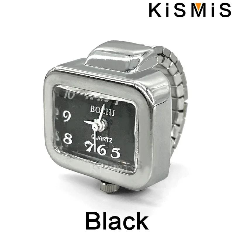 KISMIS Kreative Ringuhr, Legierungsschale Finger-Rundes Zifferblatt Partneruhr für Männer & Frauen, Neuer Heißer Verkauf