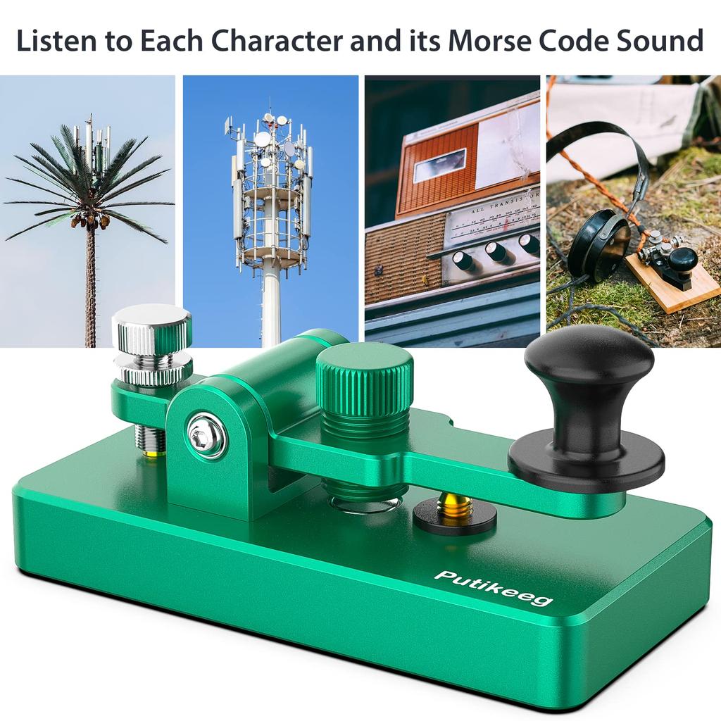 PUTIKEEG Morse Code CW Amateur Radio CW Morse Code Telephone Key Morse Code Practice Aluminum Alloy Morse Code Practice Key Key, Paddle, Device,