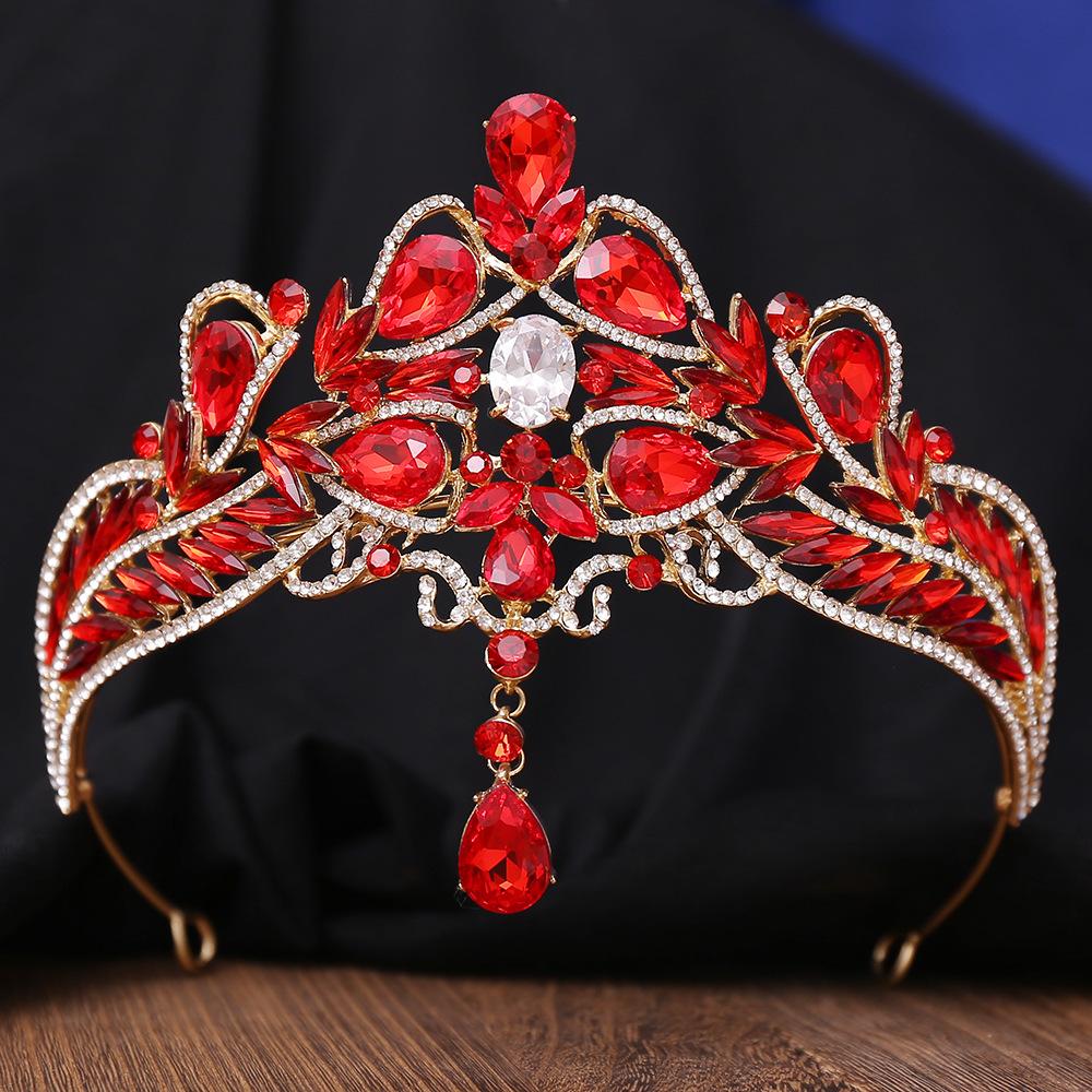 DIEZI Korean Elegant Luxury Bridal Opal AB Crystal Pendant Tiara For Women Girls Wedding Party Crown Hair Accessories Headpiece