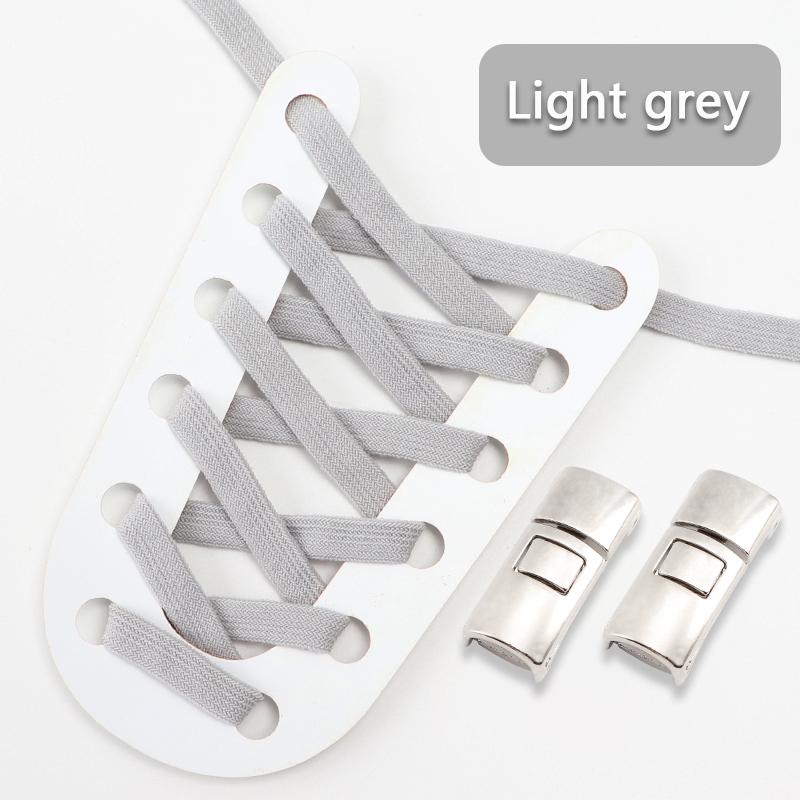 No Tie Shoelaces for Sneakers Flat Shoe Laces Elastic Metal Lock Convenient Personality Lazy Shoelace Rubber Band 1 Pair