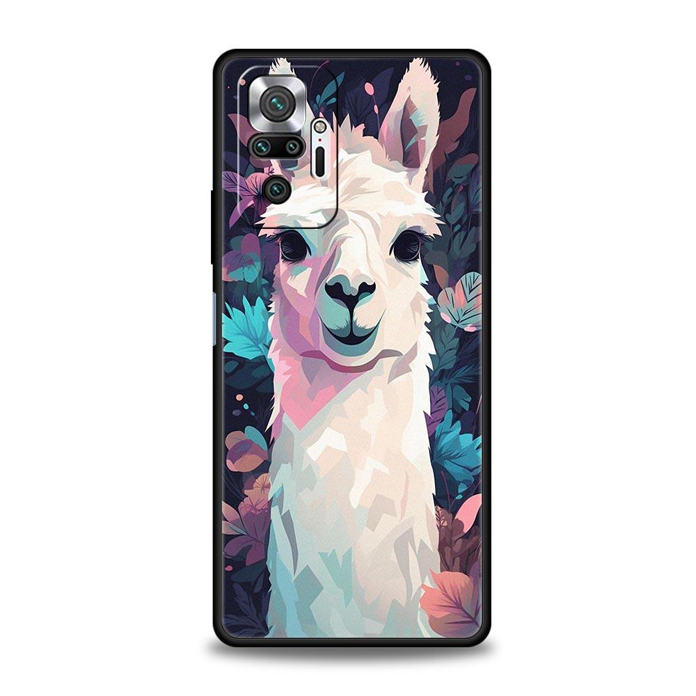 Kawaii Alpaka schönes Handyhülle für Xiaomi Redmi Note 13 12 5G 11 10 Pro Plus 4G 9S 9 8 7 9T 13C 12C 10C 9C 9A Silikonhülle