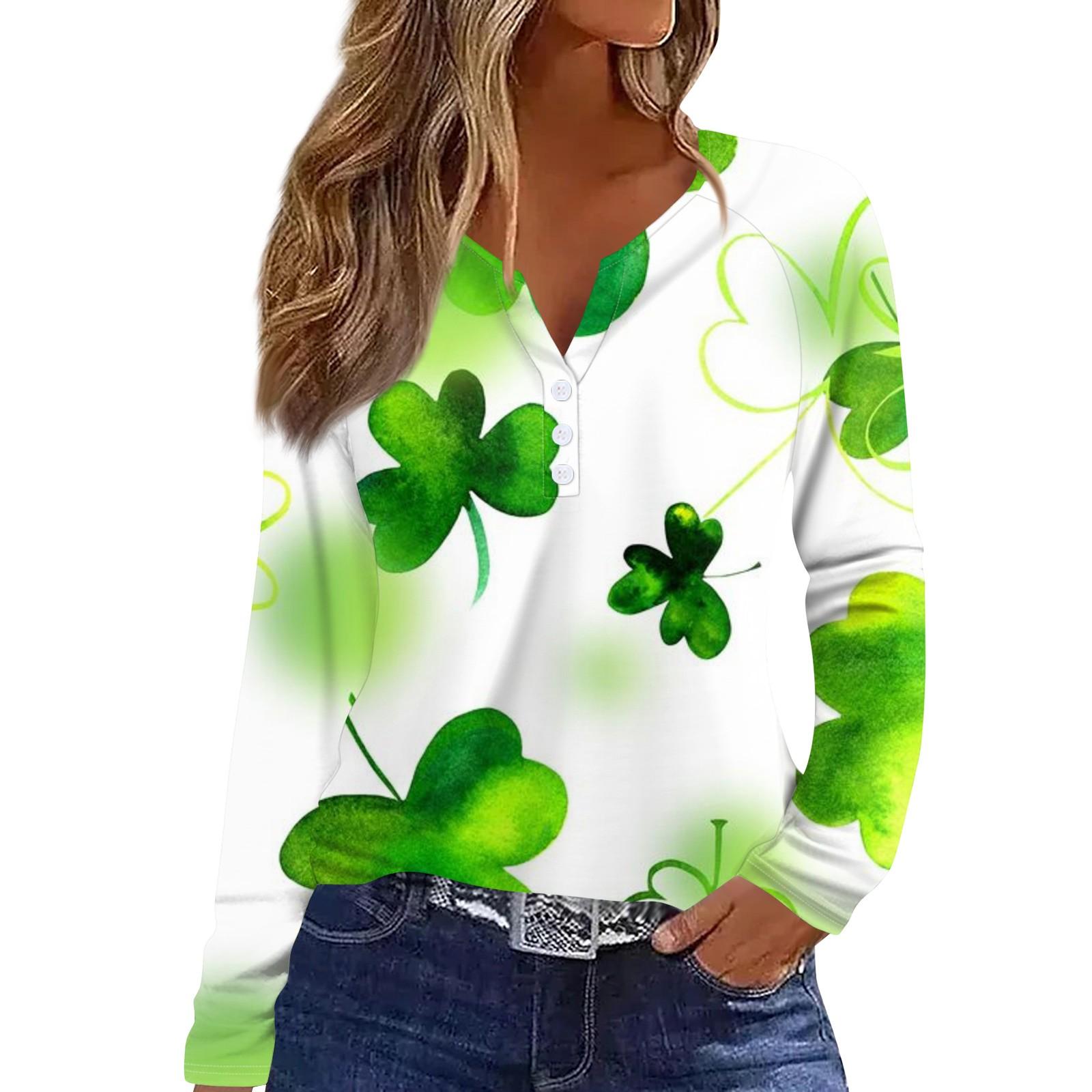 

Женская модная повседневная футболка с V-образным вырезом и длинным рукавом на пуговицах S белый