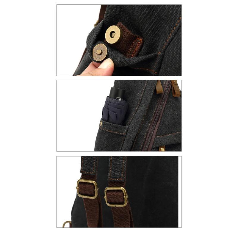 New Chest Bag  Men Simple Canvas Fashion One Shoulder Crossbody Bag Travel Hiking Camping Sling Bag for Male