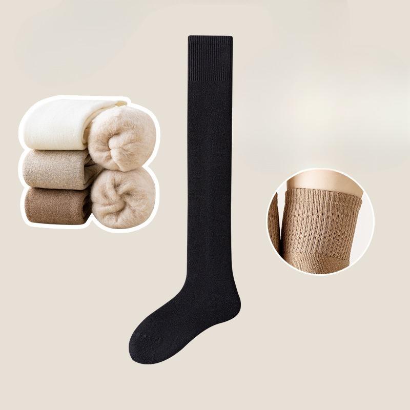 Knee-high Socks for Women, Thickened and Fleece Warm Cashmere Socks, Breathable and Sweat-absorbent High-top Thigh Loop Socks