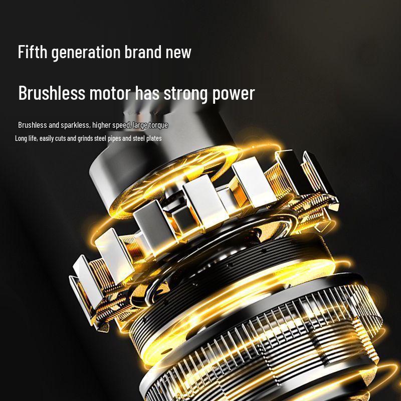 High-Power Brushless Rechargeable Angle Grinder with Lithium Battery for Cutting and Multi-Function Polishing