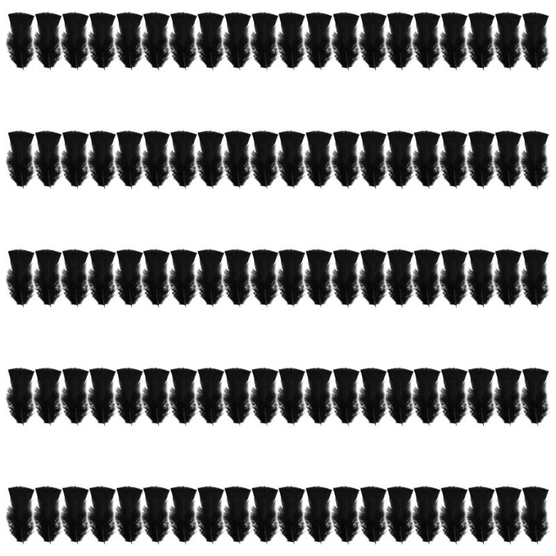 Pack Of 100 Natural Black Feather Natural Gooses Feather For Craft Wedding Decoration Hat Earrings Jewelery Making