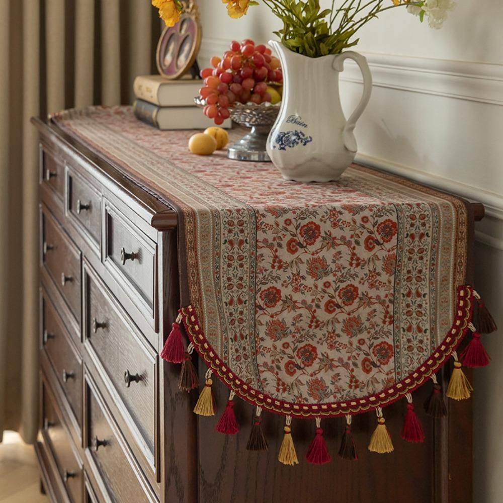 American Style Cabinet Cover Vintage Table Runner Home Decor Tea Table Cover Cloth Living Room